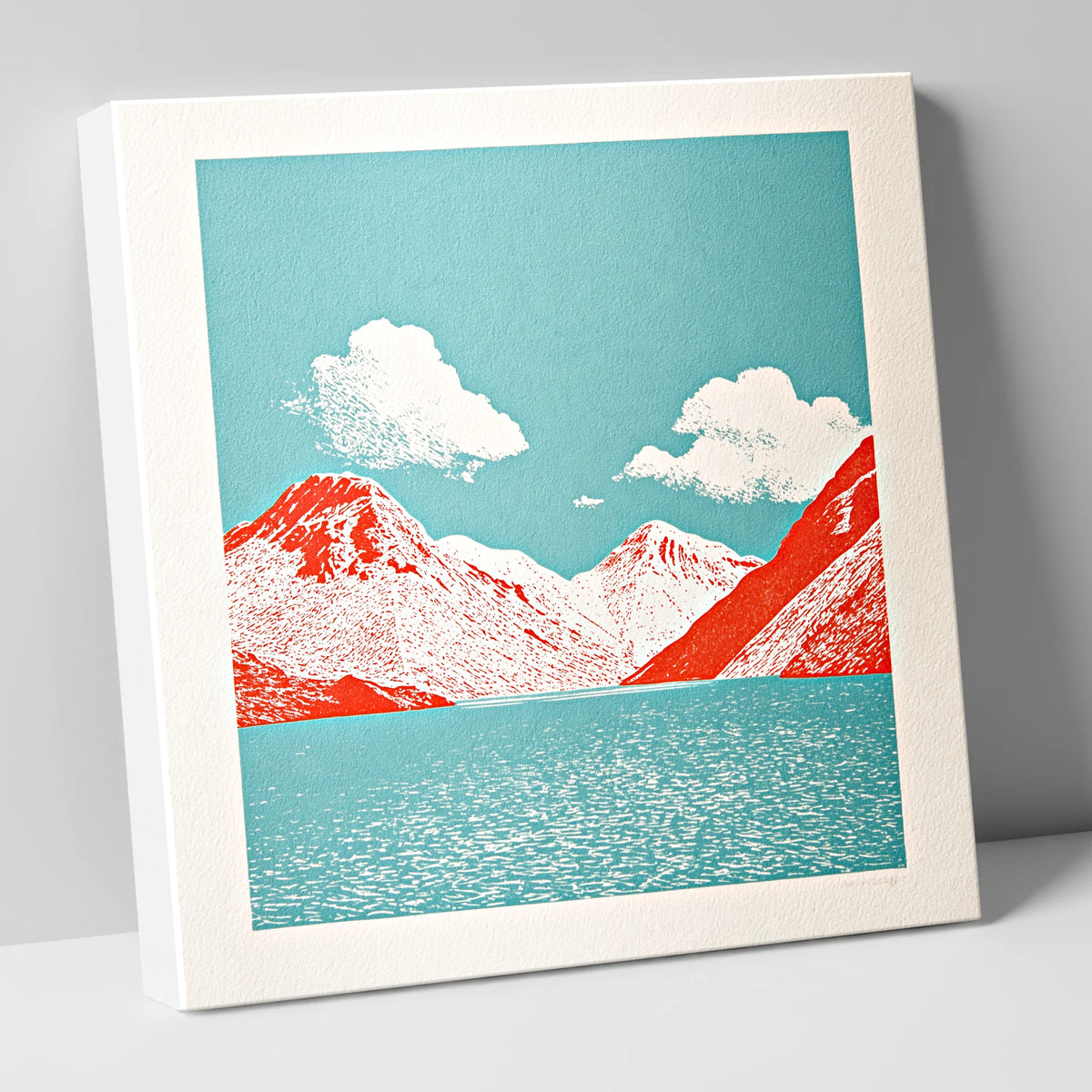 Wasdale Fells in Vivid Red lake district valley canvas wall art