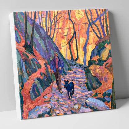 Vibrant Aira Force Dog Walk gifts for dog walkers canvas wall art
