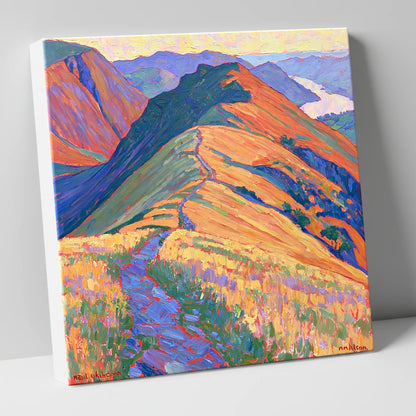 Vibrant Path on Beda Fell lake district village canvas wall art