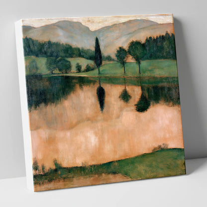 Warm Reflections on a Calm Lake lake district lake canvas wall art