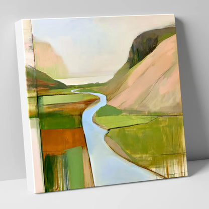 Azure Winding River Valley lake district waterfall canvas wall art