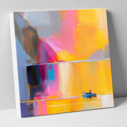 Vibrant Lake Kayaking in Gold lake district walking canvas wall art