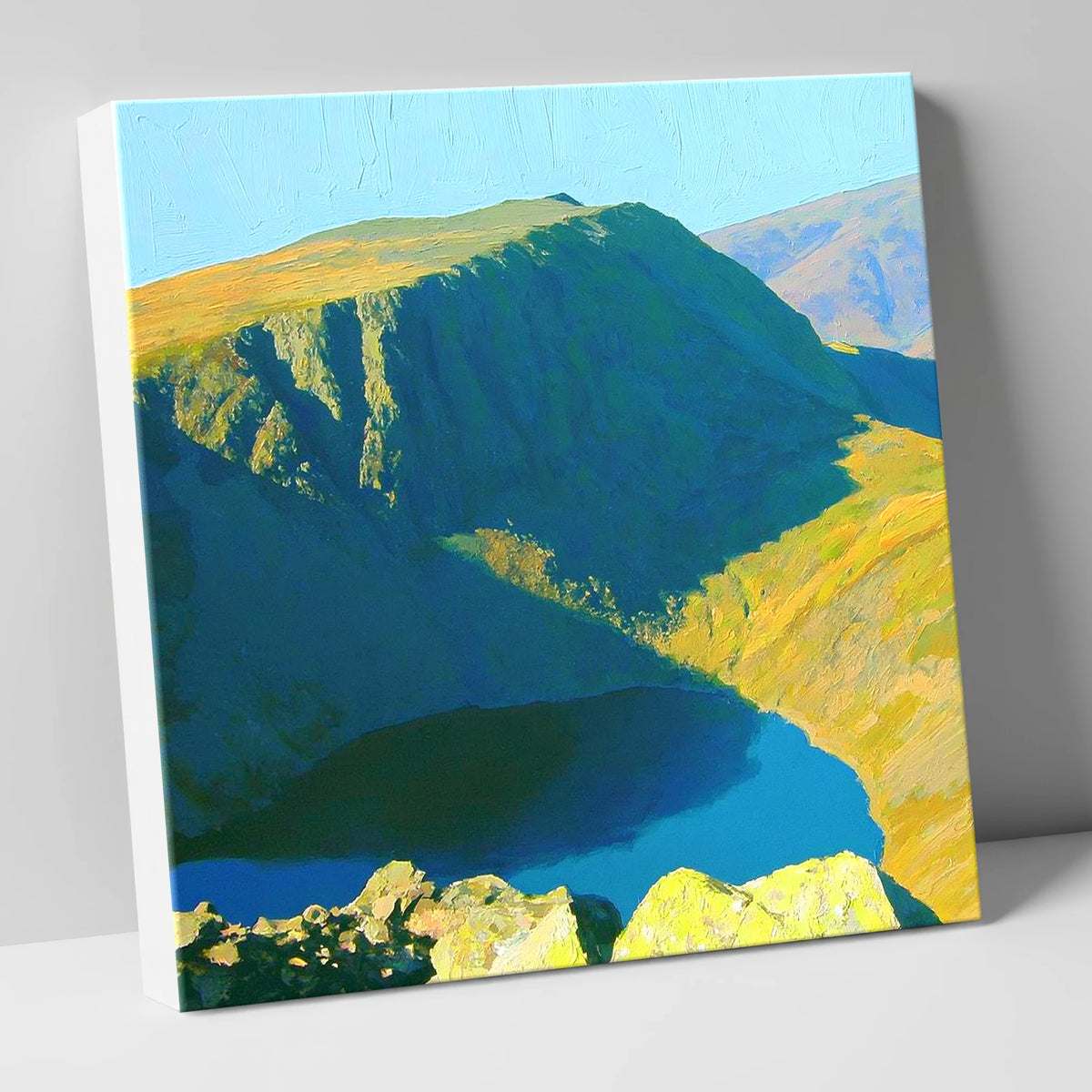 Vibrant Harter Fell Mountain Tarn lake district fell canvas wall art