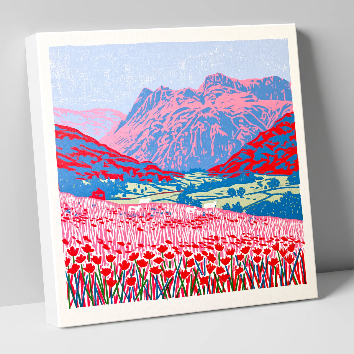 Vivid Meadows of Great Langdale lake district valley canvas wall art