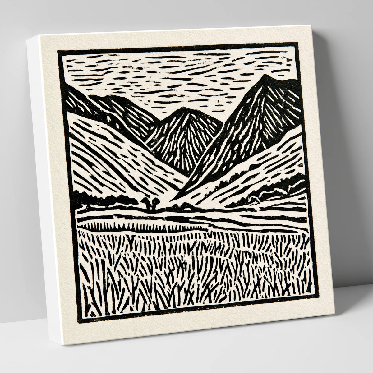 Black and White Borrowdale Fells lake district valley canvas wall art