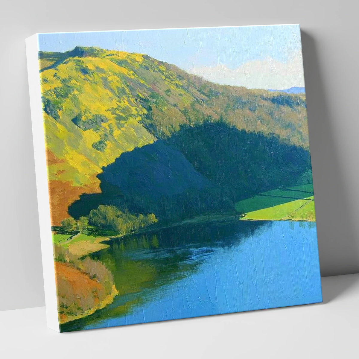 Vibrant Sunlight on Gowbarrow Fell lake district fell canvas wall art