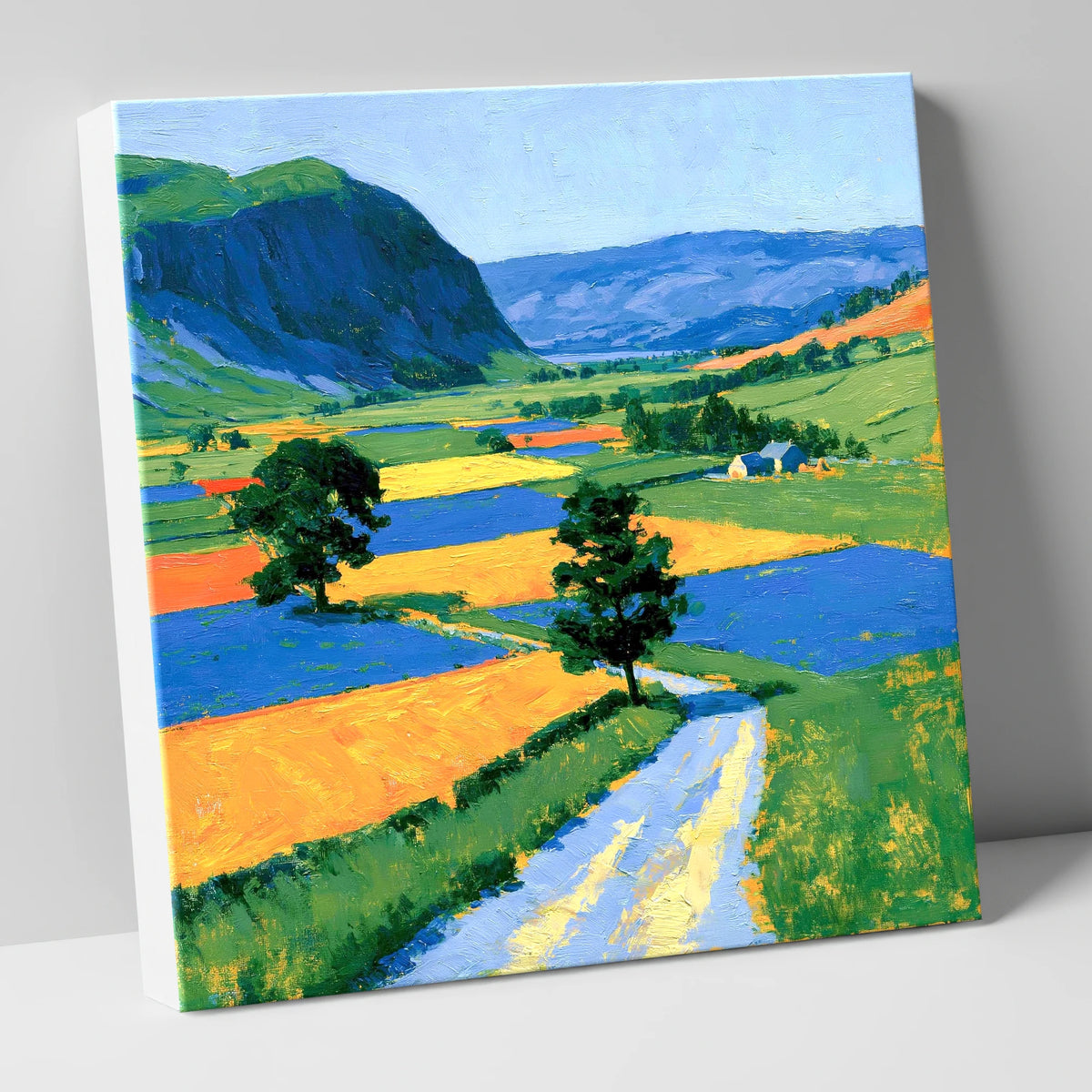 Bright Dale Patchwork Fields lake district valley canvas wall art
