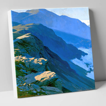 Blue Shadows on Misty Ridge lake district fell canvas wall art