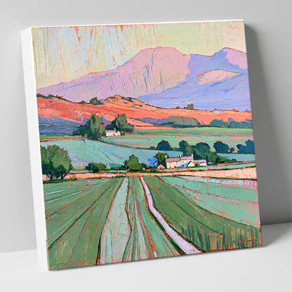 Golden Evening Fells and Farmland lake district sky canvas wall art