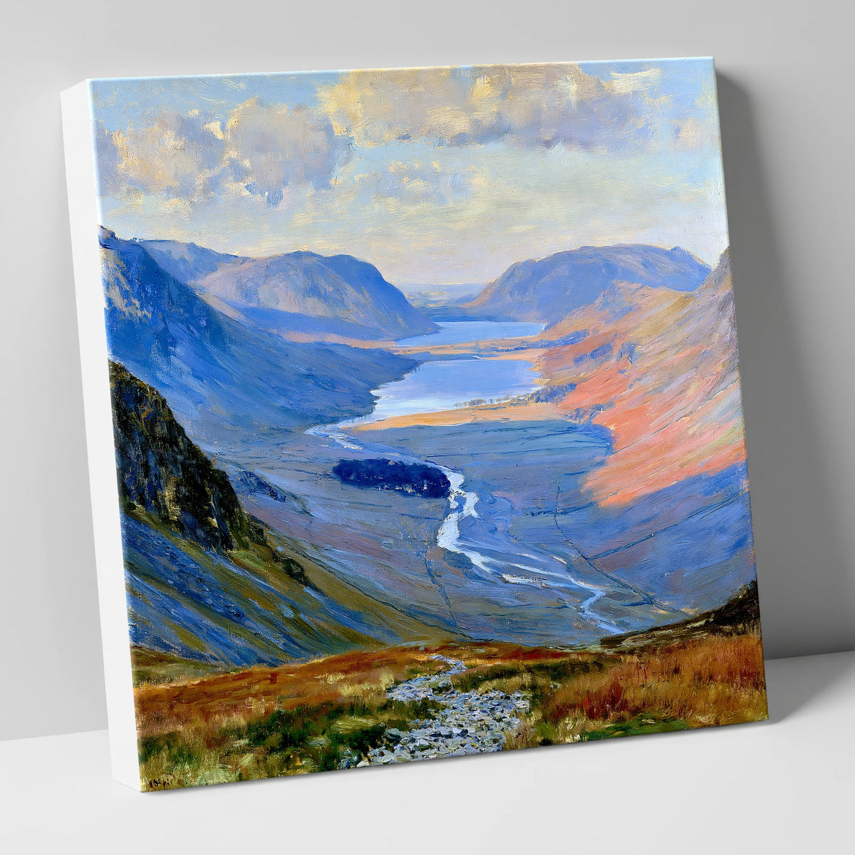 Luminous Valley View from Haystacks lake district fell canvas wall art