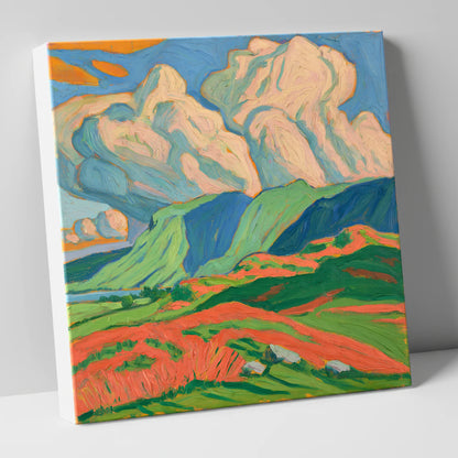 Vibrant Storm Clouds Over the Fells lake district sky canvas wall art