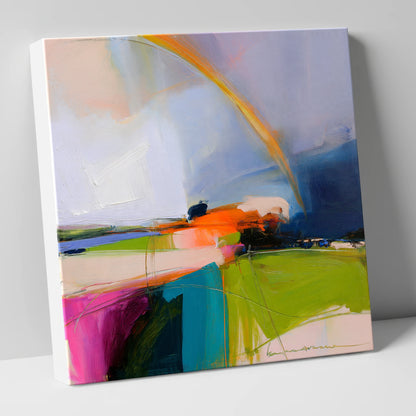 Vibrant Rainbow After Lakeland Rain lake district sky canvas wall art