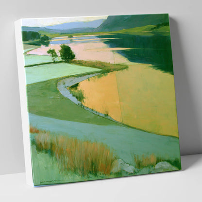 Lake and Golden Valley Fields lake district lake canvas wall art