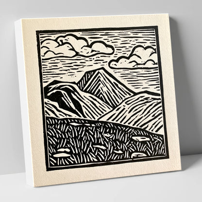 Great Gable In Monochrome lake district fell canvas wall art