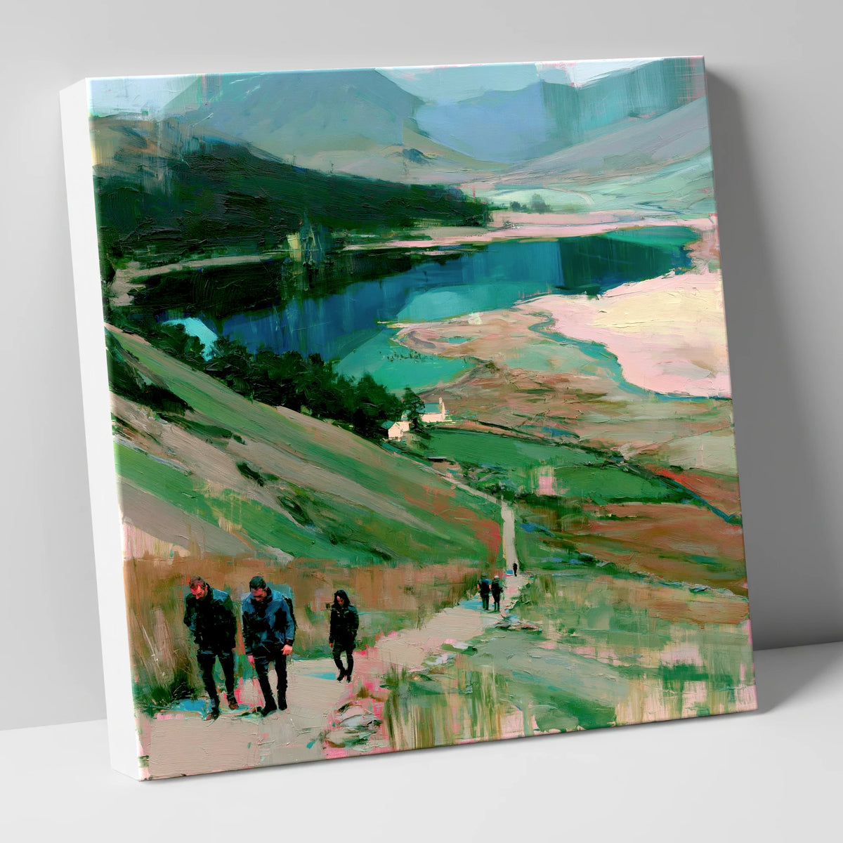 Fell Walkers Above the Lake lake district fell canvas wall art