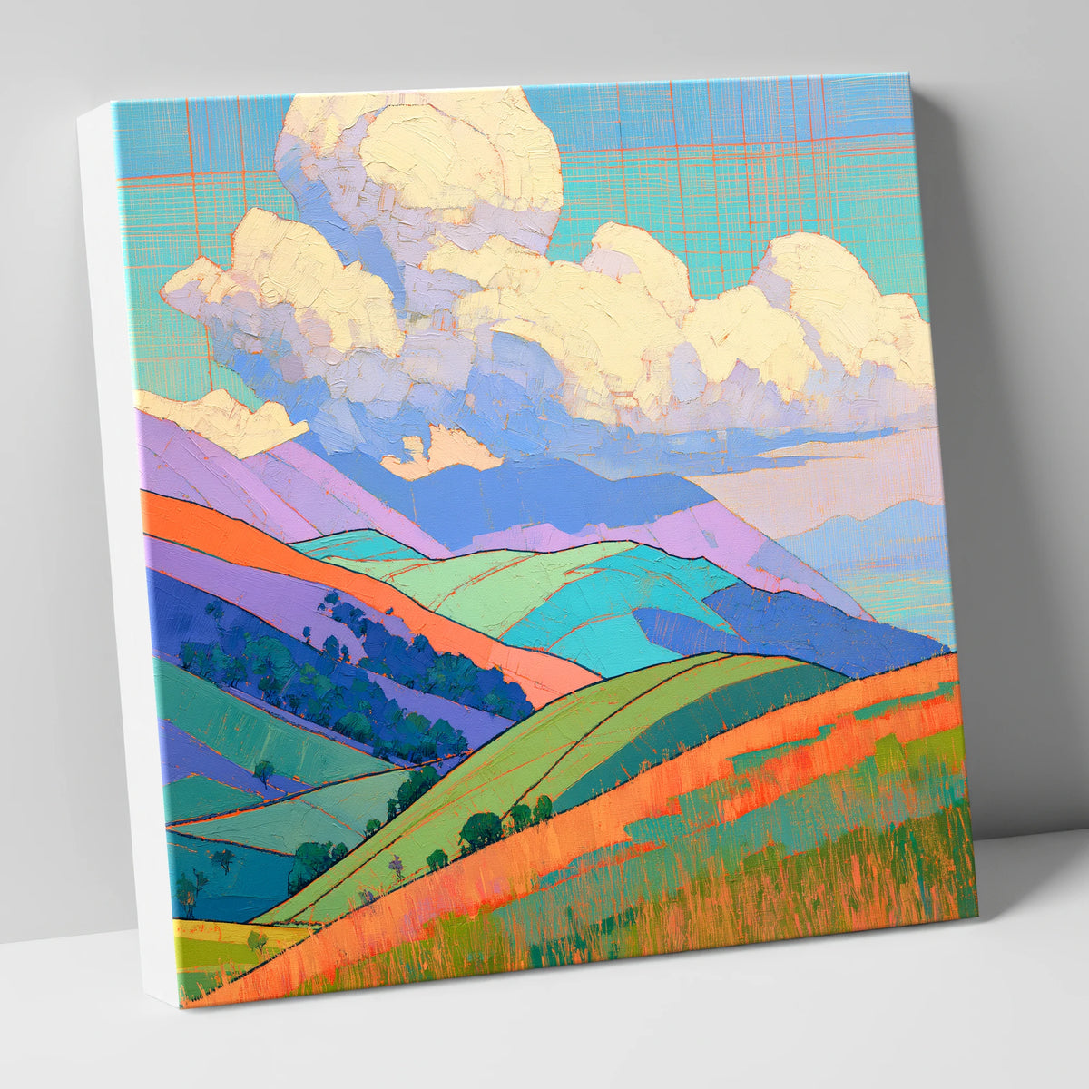 Vibrant Rolling Fells Under Cloud lake district fell canvas wall art