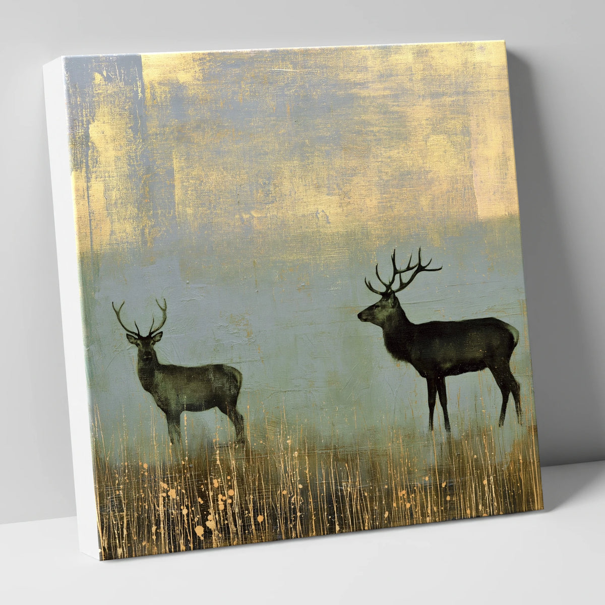 Red Deer in Slate and Gold lake district wildlife canvas wall art