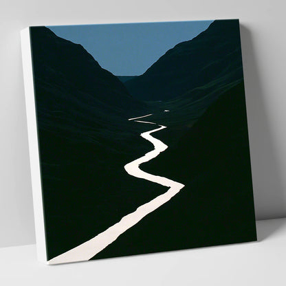Silver River in Shadowed Valley lake district waterfall canvas wall art