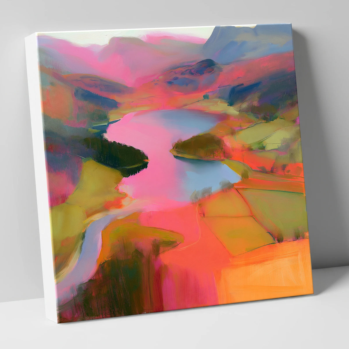 Vivid Elter Water from Above lake district lake canvas wall art