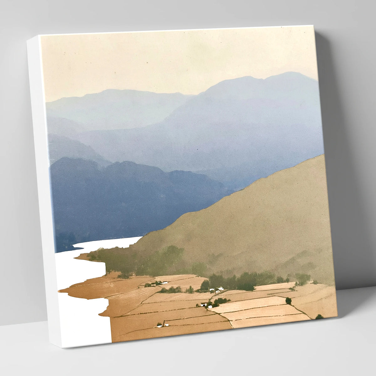 Blue Fells Above Patterdale Valley lake district village canvas wall art