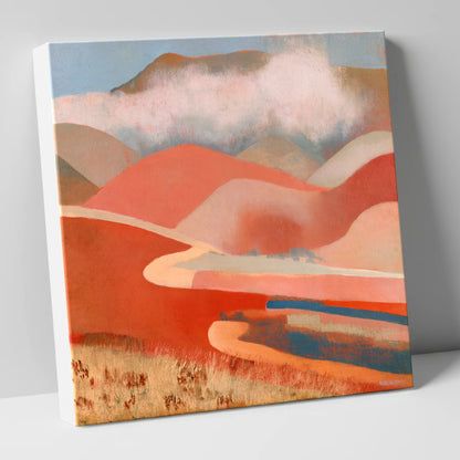 Terracotta Fells Under Cloud lake district fell canvas wall art