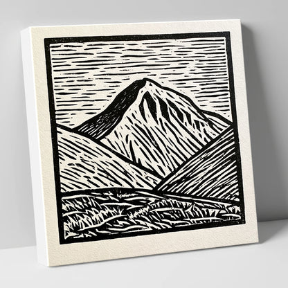 Monochrome Great Gable Peak lake district fell canvas wall art