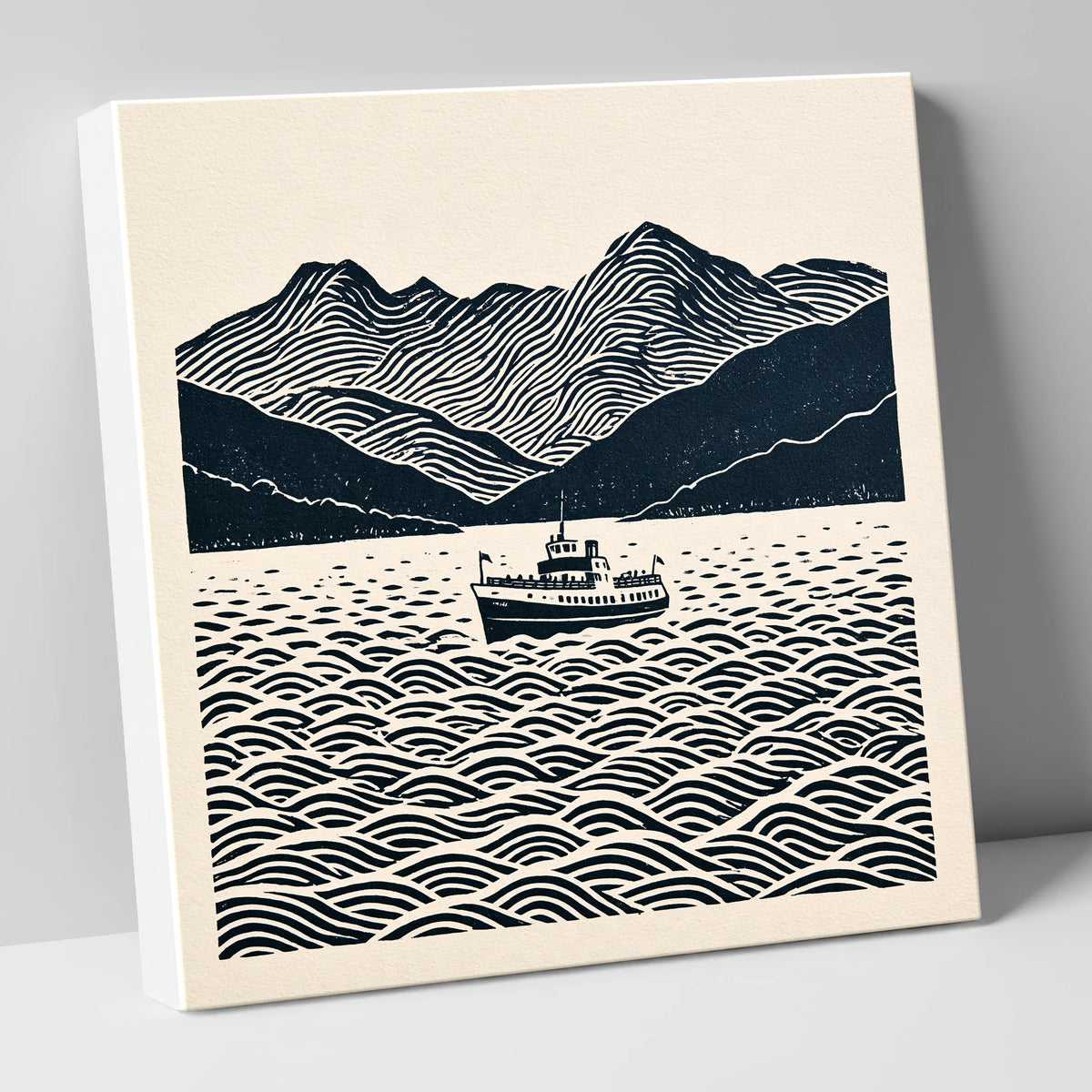 Windermere Cruiser Against Rhythmic Fells lake district lake canvas wall art