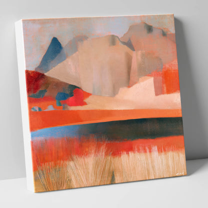 Stickle Tarn in Warm Terracotta lake district fell canvas wall art