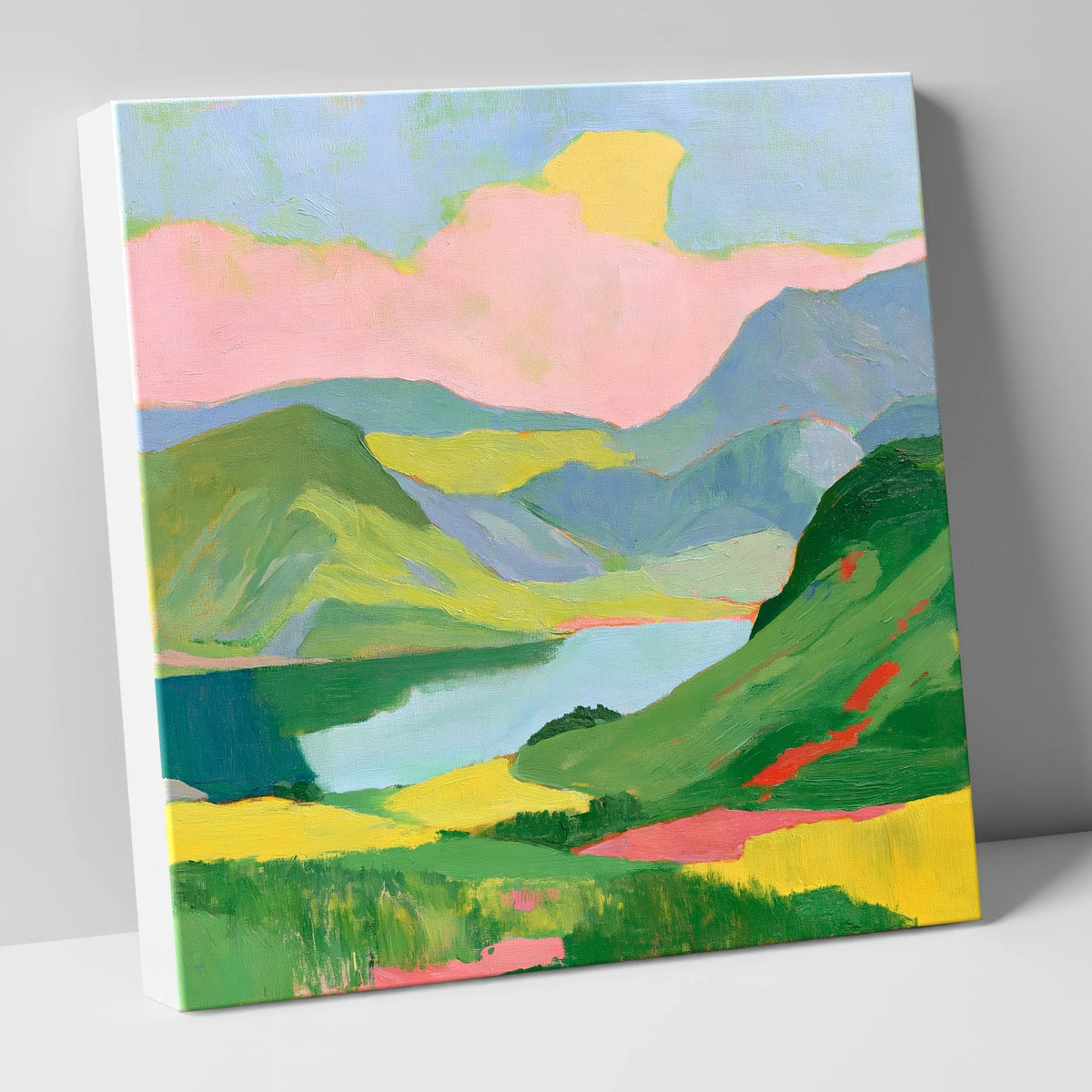 Vibrant Fells and Mountain Lake lake district lake canvas wall art
