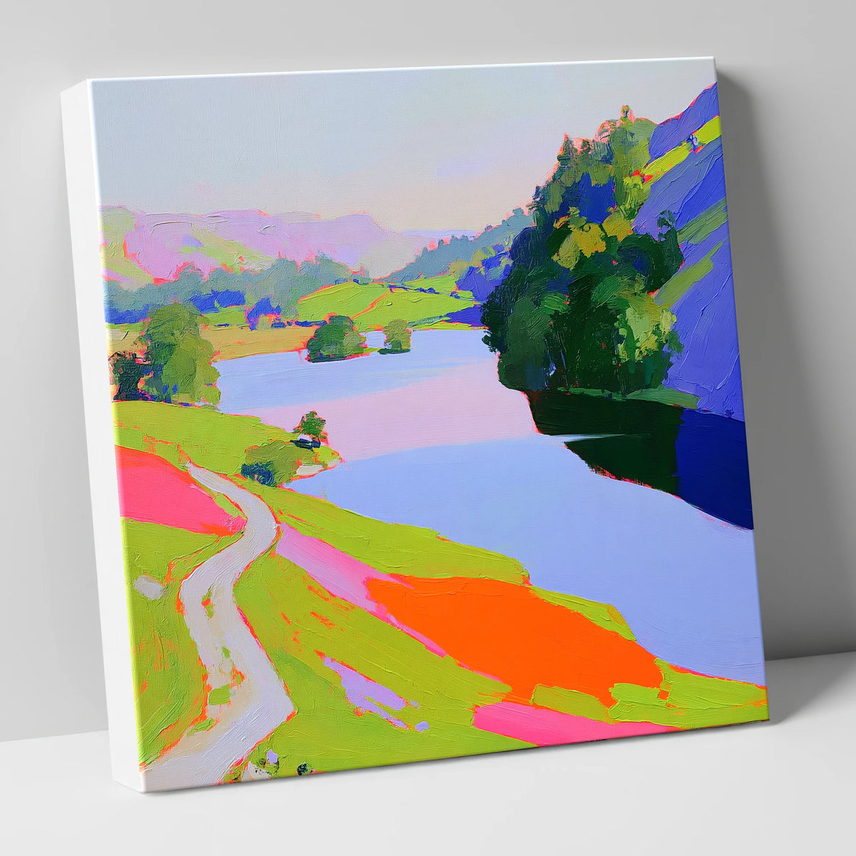 Vibrant Path by Rydal Water lake district lake canvas wall art