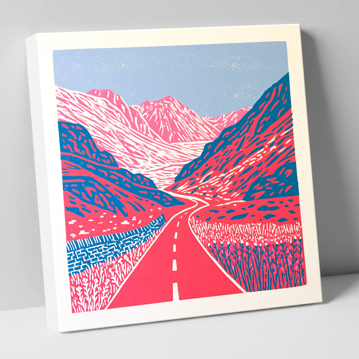 Vibrant Honister Pass Road lake district valley canvas wall art