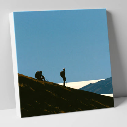 Catbells Walkers Against Vast Sky lake district fell canvas wall art