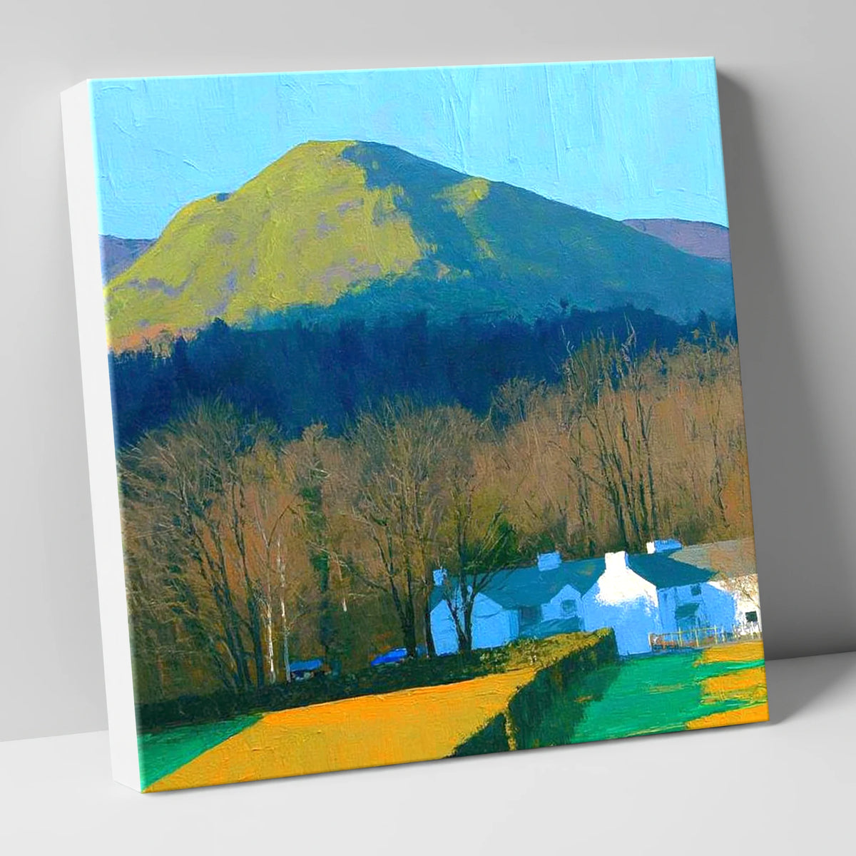 Luminous Latrigg Above White Buildings lake district fell canvas wall art