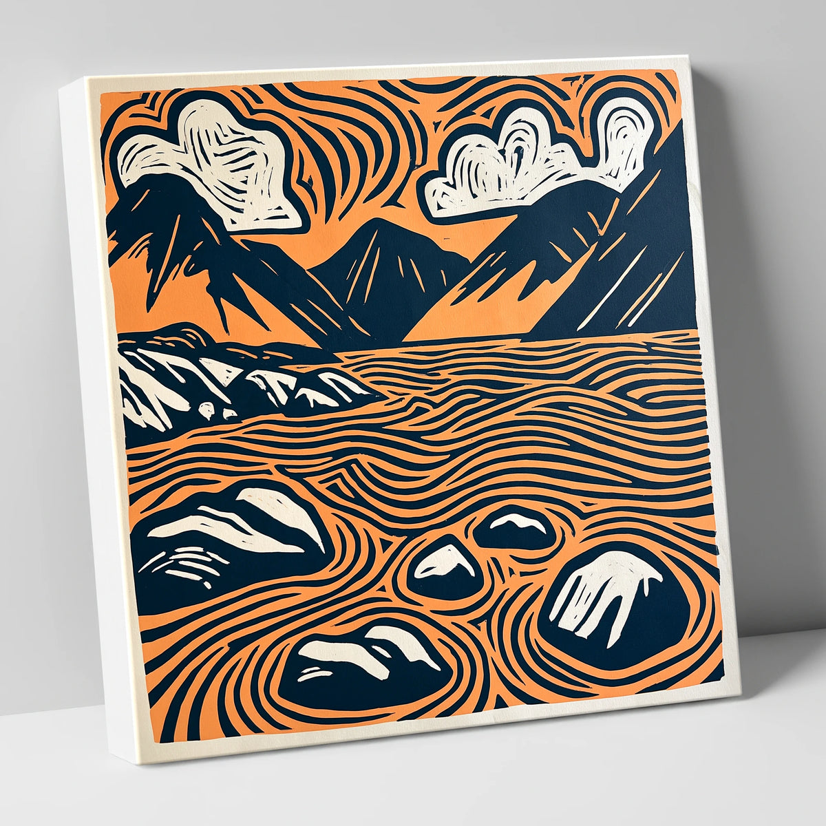 Graphic Terracotta Wastwater Landscape lake district lake canvas wall art