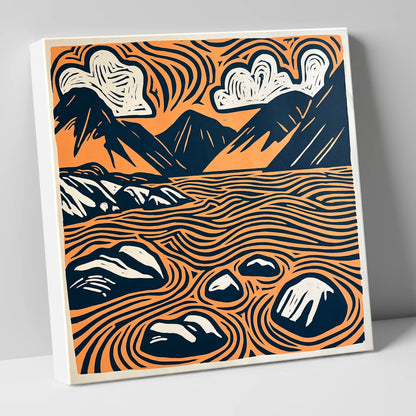 Graphic Terracotta Wastwater Landscape lake district lake canvas wall art