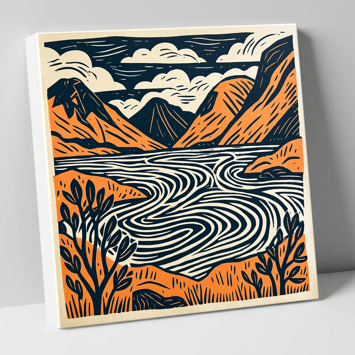 Wasdale Valley in Terracotta lake district valley canvas wall art