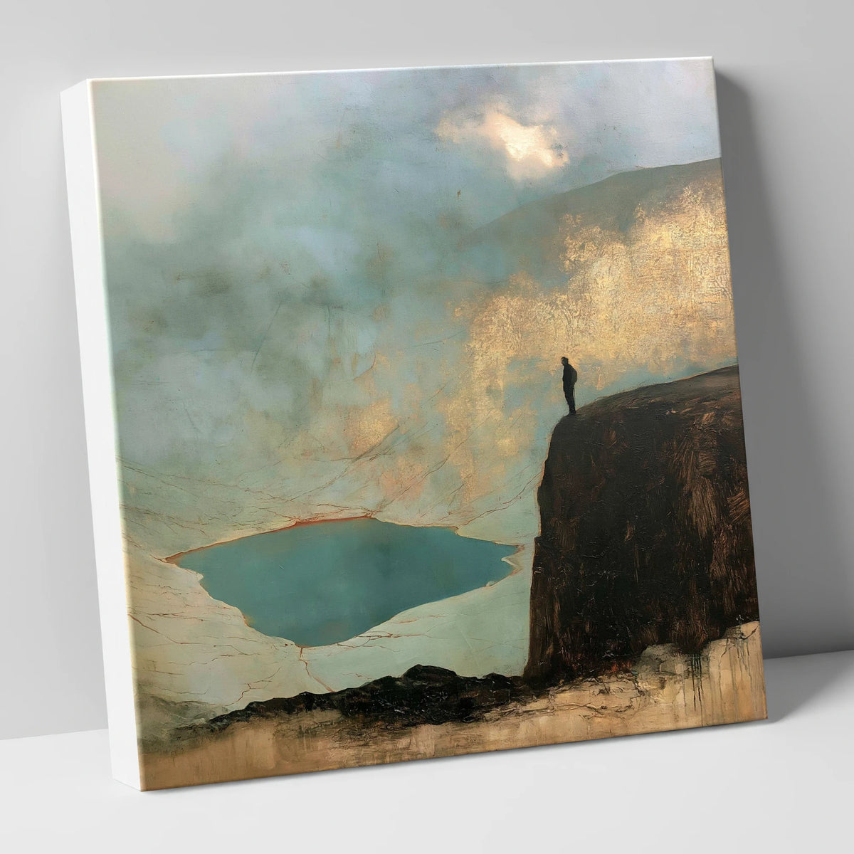 Helvellyn Walker in Golden Light lake district fell canvas wall art