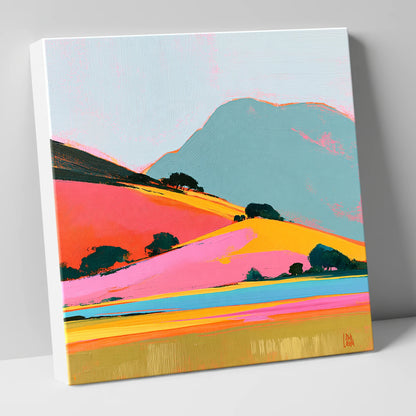 Golden Evening on Vibrant Fells lake district sky canvas wall art