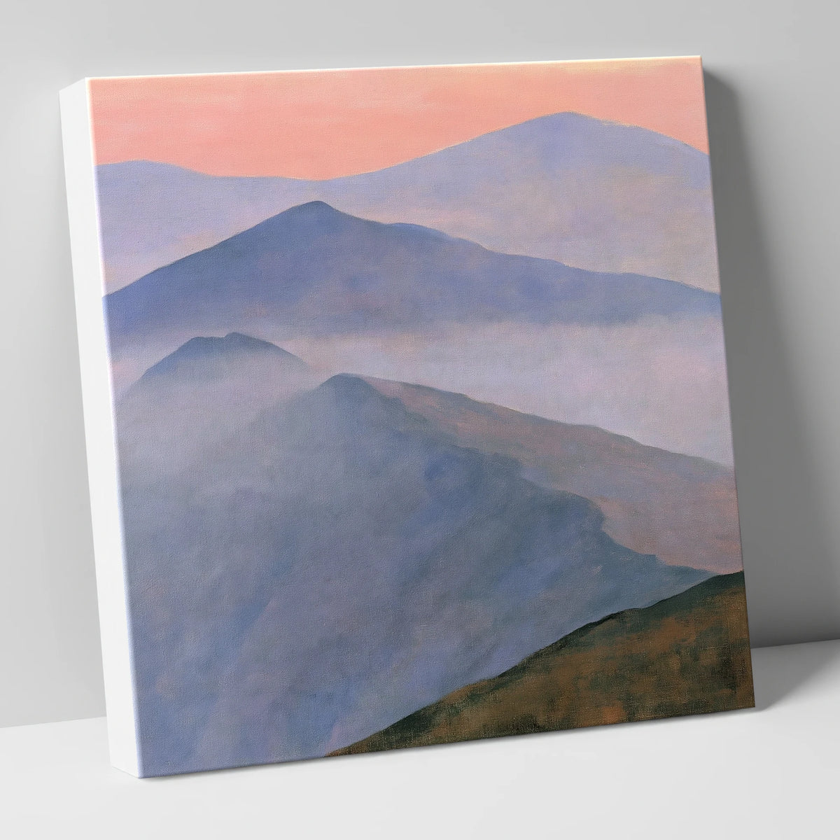 Misty Mountain Ridge in Pastel Light lake district fell canvas wall art