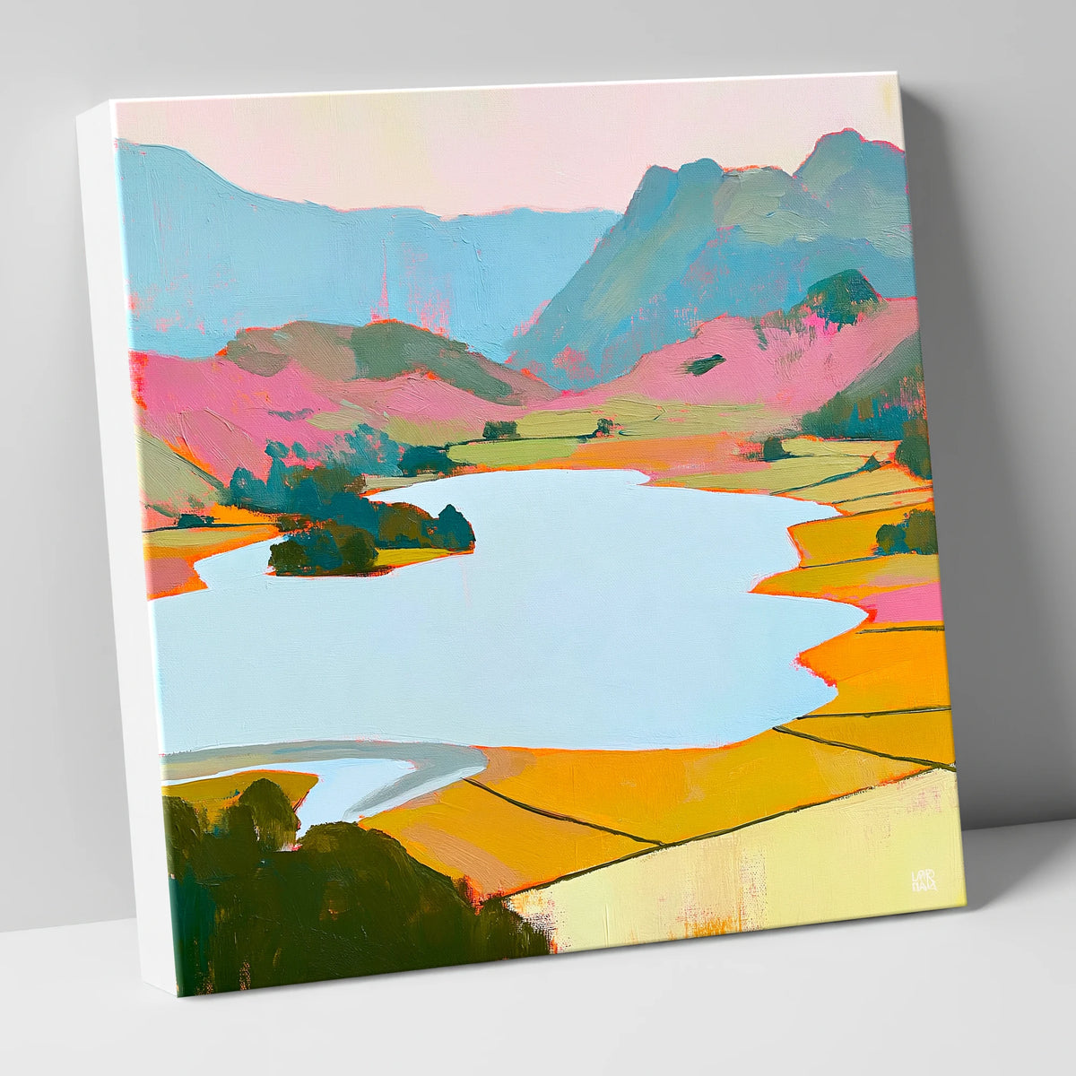 Colourful Elter Water Landscape lake district lake canvas wall art