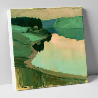 Still Lake at Peach Dawn lake district lake canvas wall art