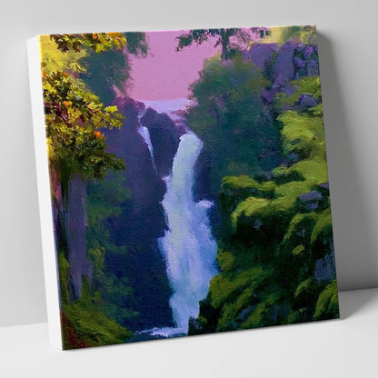 Vivid Aira Force Waterfall lake district waterfall canvas wall art