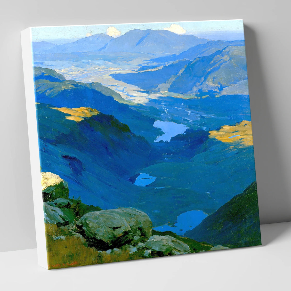 Summit View over Blue Tarns lake district fell canvas wall art