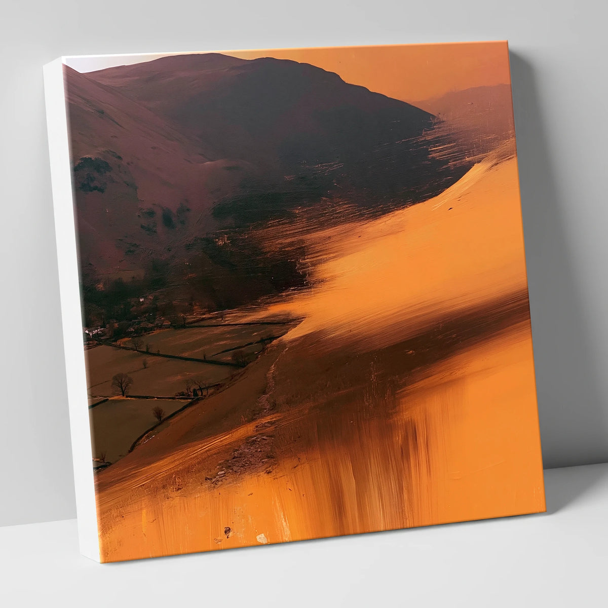 Amber Bracken Above Patterdale lake district village canvas wall art