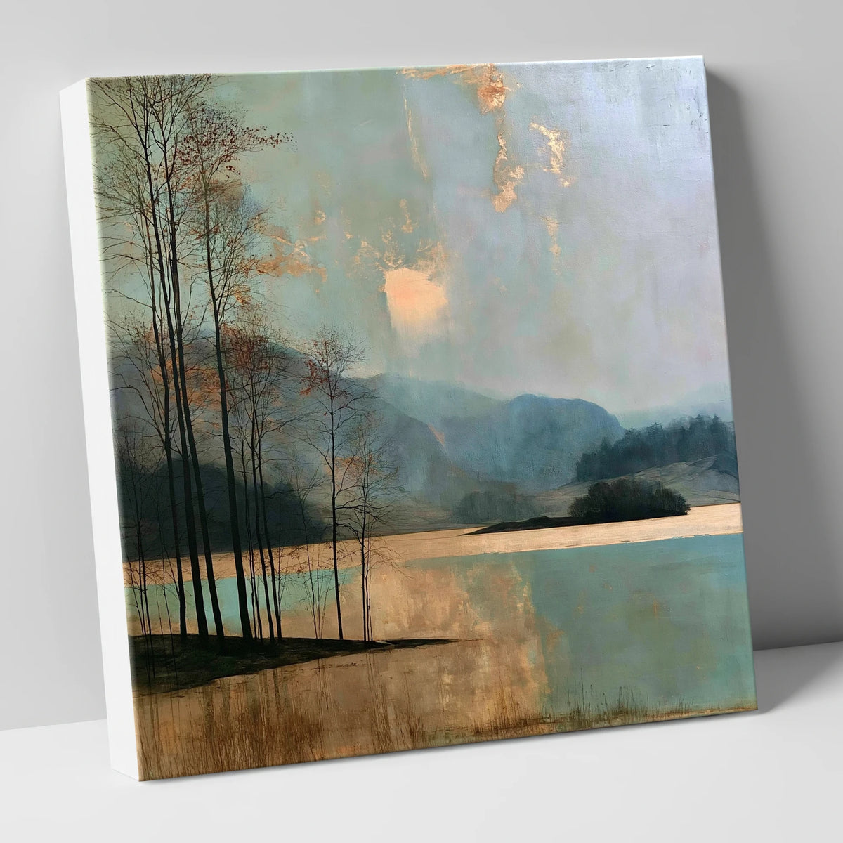 Grasmere Island in Golden Light lake district lake canvas wall art