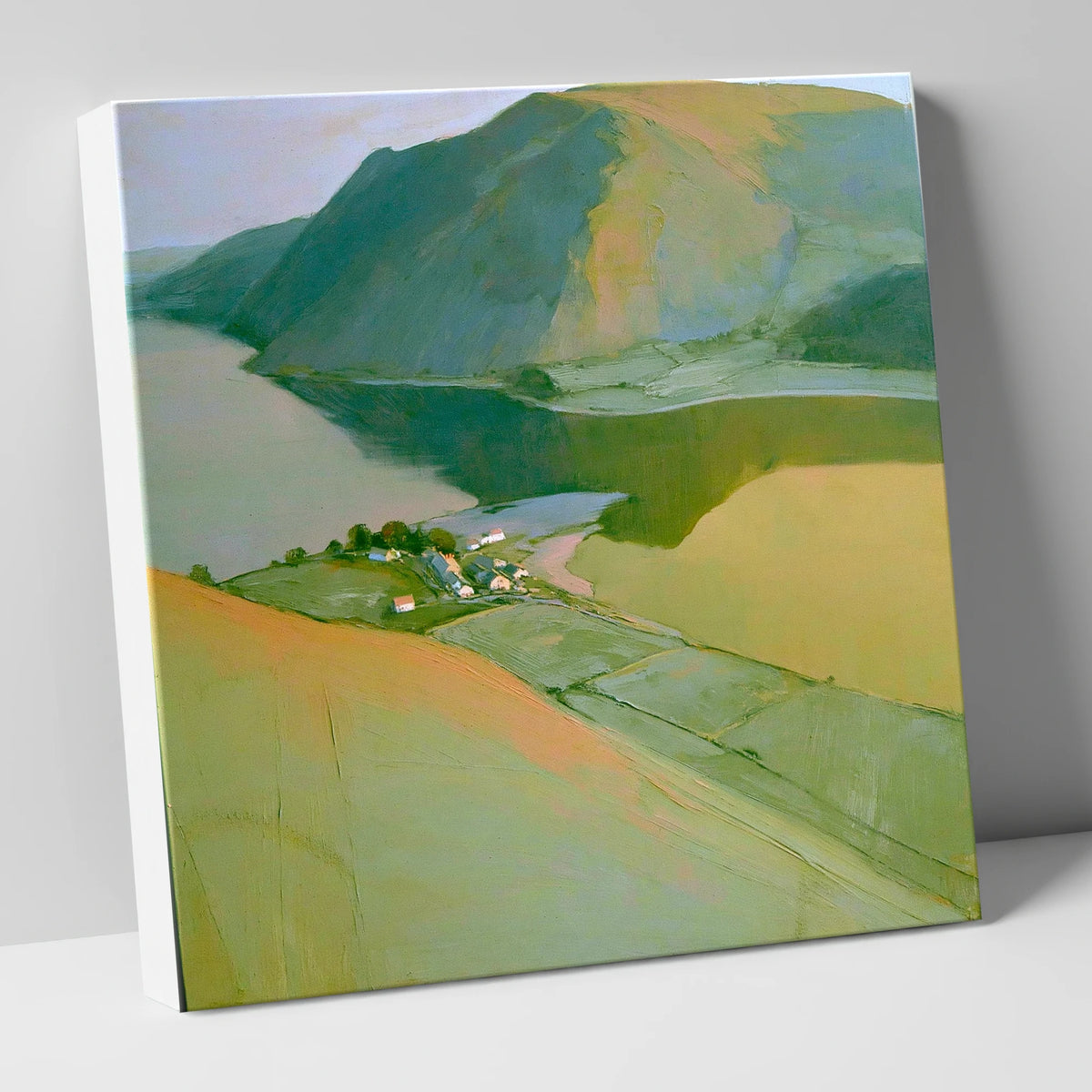 Glenridding from Above Ullswater lake district village canvas wall art