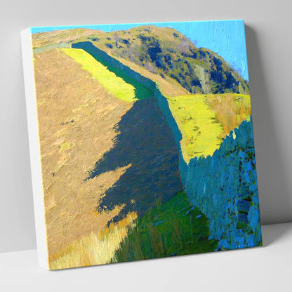 High Rigg Stone Wall Shadows lake district fell canvas wall art
