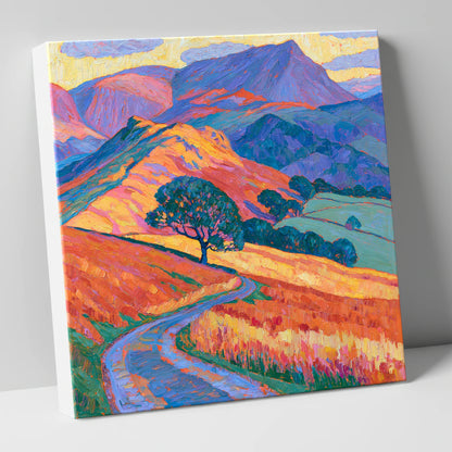 Golden Fell Track and Violet Peaks lake district sky canvas wall art