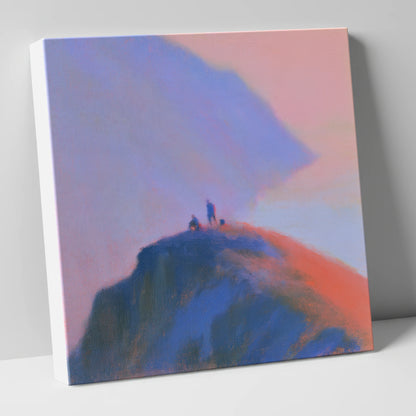 Twilight Climbers on Lakeland Crag lake district walking canvas wall art