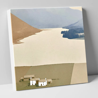 White Farmsteads Above Loweswater lake district lake canvas wall art